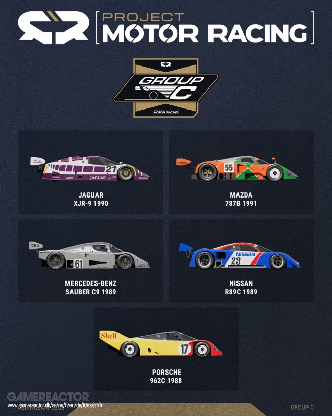 Dnr Project Racing Project Motor Racing 는 Nissan 및 Jaguar Group C-cars를 자동차 명단에 추가합니다.