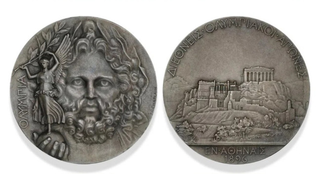 1896년 올림픽 은메달이 덴마크에서 15만 유로 이상에 팔렸습니다